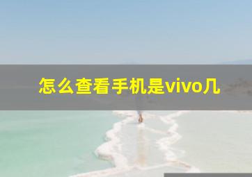 怎么查看手机是vivo几