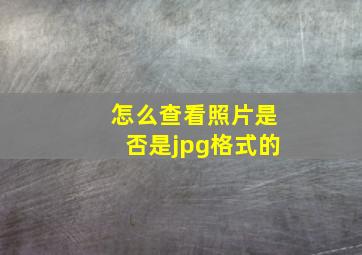 怎么查看照片是否是jpg格式的