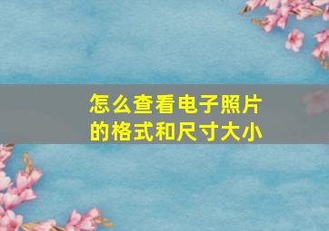 怎么查看电子照片的格式和尺寸大小