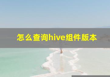 怎么查询hive组件版本