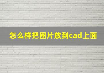 怎么样把图片放到cad上面