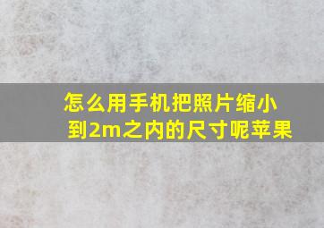 怎么用手机把照片缩小到2m之内的尺寸呢苹果