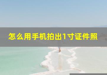 怎么用手机拍出1寸证件照