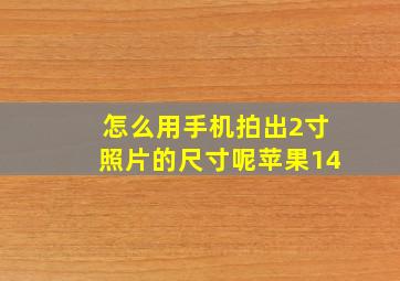 怎么用手机拍出2寸照片的尺寸呢苹果14