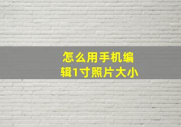 怎么用手机编辑1寸照片大小