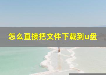 怎么直接把文件下载到u盘