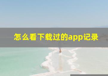 怎么看下载过的app记录