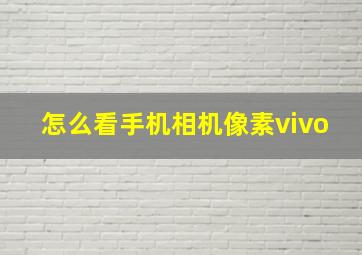 怎么看手机相机像素vivo