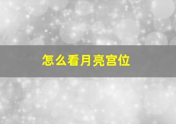 怎么看月亮宫位