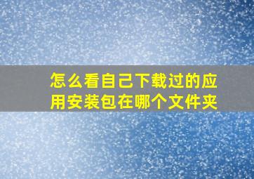 怎么看自己下载过的应用安装包在哪个文件夹