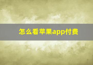 怎么看苹果app付费