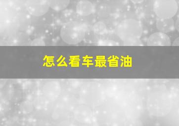 怎么看车最省油