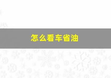 怎么看车省油