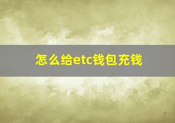 怎么给etc钱包充钱