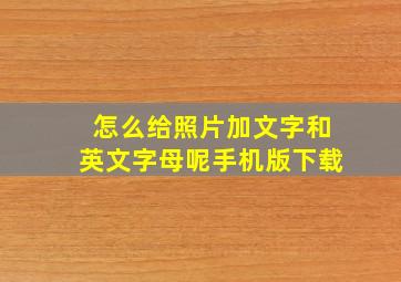 怎么给照片加文字和英文字母呢手机版下载