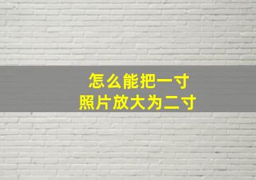 怎么能把一寸照片放大为二寸