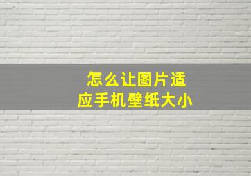 怎么让图片适应手机壁纸大小