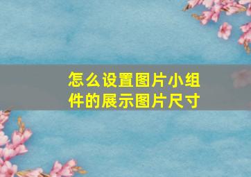 怎么设置图片小组件的展示图片尺寸