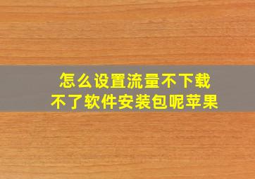 怎么设置流量不下载不了软件安装包呢苹果