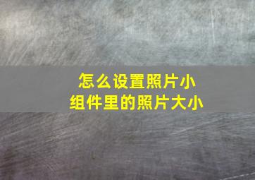 怎么设置照片小组件里的照片大小