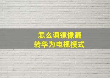 怎么调镜像翻转华为电视模式