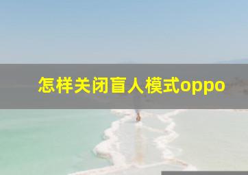 怎样关闭盲人模式oppo