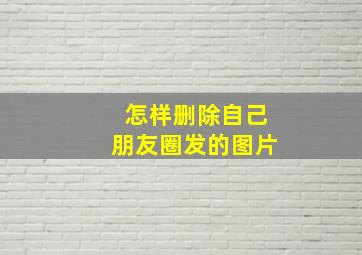 怎样删除自己朋友圈发的图片