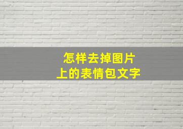 怎样去掉图片上的表情包文字