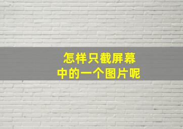 怎样只截屏幕中的一个图片呢