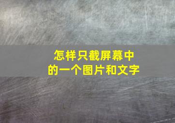 怎样只截屏幕中的一个图片和文字