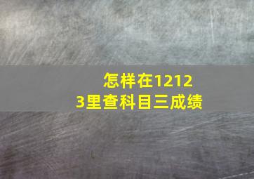 怎样在12123里查科目三成绩