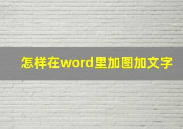 怎样在word里加图加文字