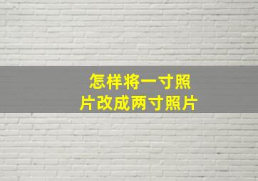 怎样将一寸照片改成两寸照片