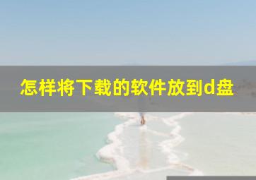 怎样将下载的软件放到d盘