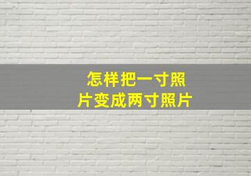 怎样把一寸照片变成两寸照片