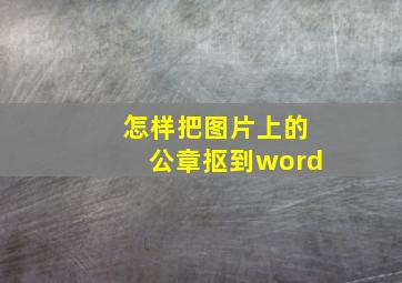 怎样把图片上的公章抠到word