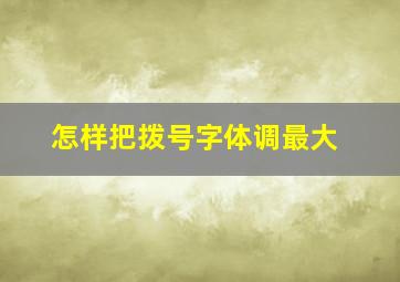 怎样把拨号字体调最大