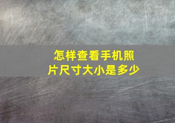 怎样查看手机照片尺寸大小是多少