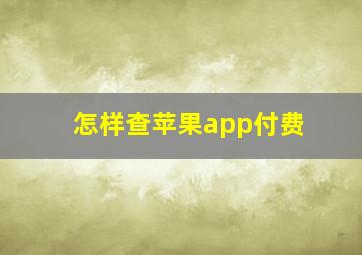 怎样查苹果app付费