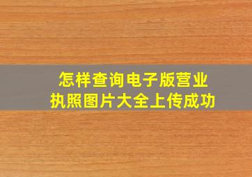 怎样查询电子版营业执照图片大全上传成功