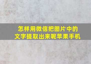 怎样用微信把图片中的文字提取出来呢苹果手机