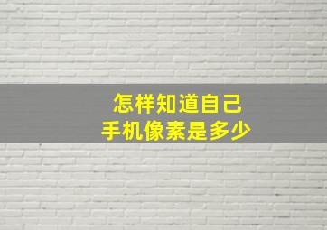 怎样知道自己手机像素是多少