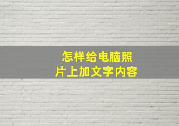 怎样给电脑照片上加文字内容