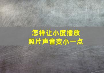 怎样让小度播放照片声音变小一点