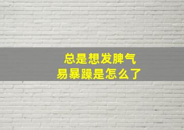 总是想发脾气易暴躁是怎么了