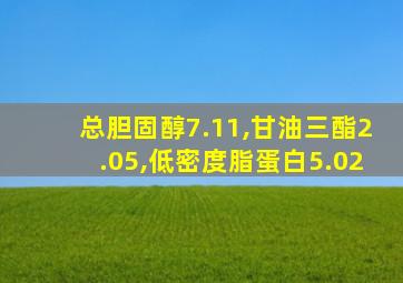 总胆固醇7.11,甘油三酯2.05,低密度脂蛋白5.02