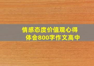 情感态度价值观心得体会800字作文高中