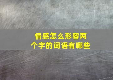 情感怎么形容两个字的词语有哪些