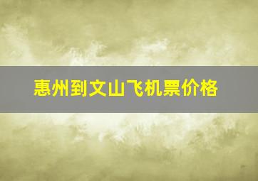 惠州到文山飞机票价格