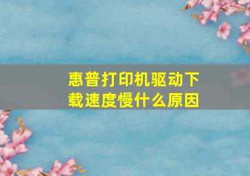 惠普打印机驱动下载速度慢什么原因